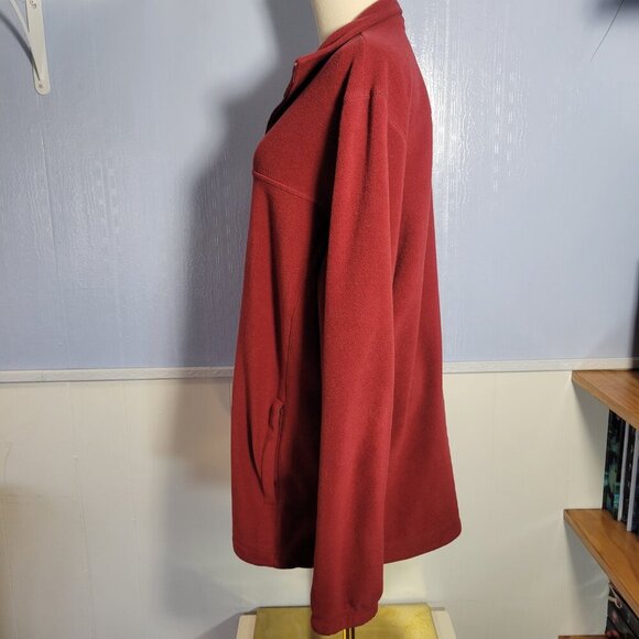 Croft & Barrow Men's Large Red Quarter Zip Longsleeve Lightweight Fleece Jacket - Picture 3 of 9